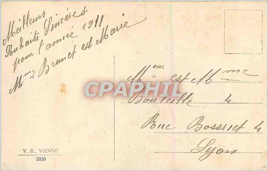 CPA Bonne Annee Enfant Femme — Rückseite