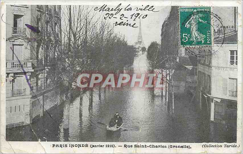 CPA Paris Inonde Rue Saint Charles Grenelle 