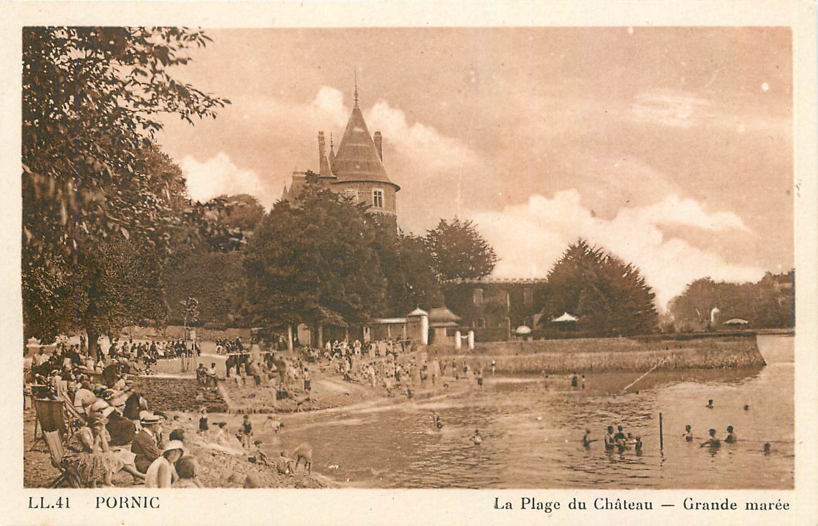 CPA Pornic La Plage du Chateau Grande maree 