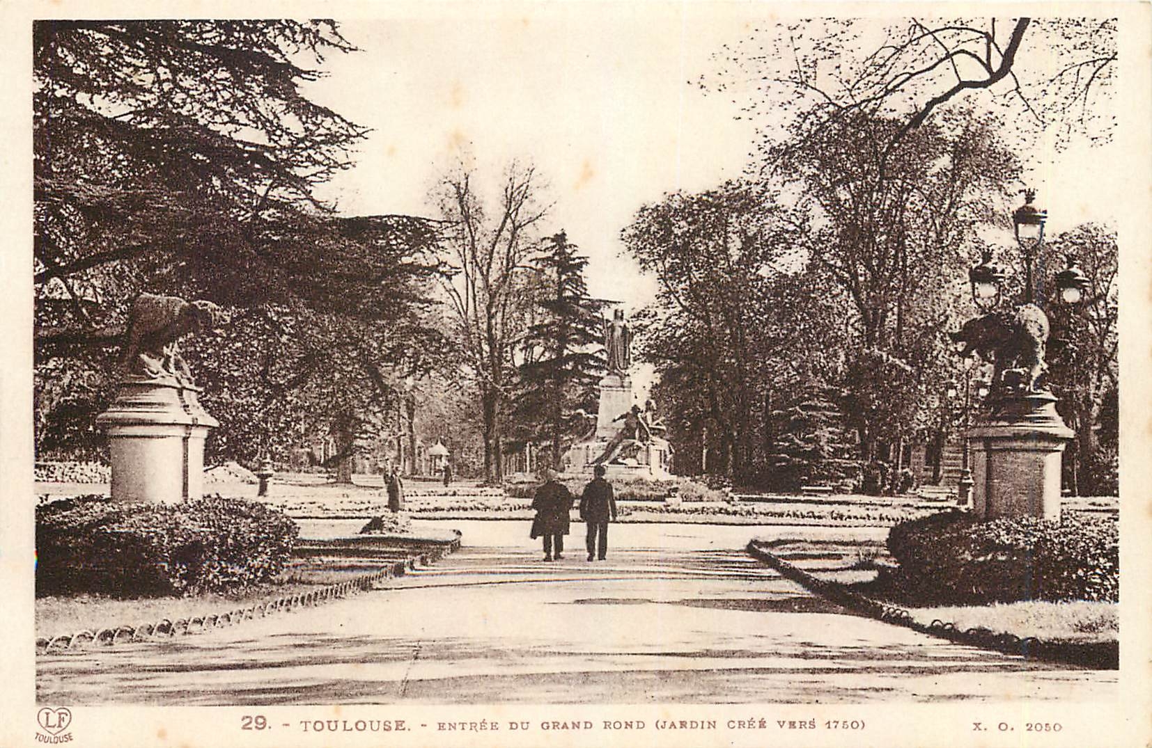Toulouse - Entrée du Grand Rond (Jardin créé vers 1750) — Éditeur X.O. n° 2050