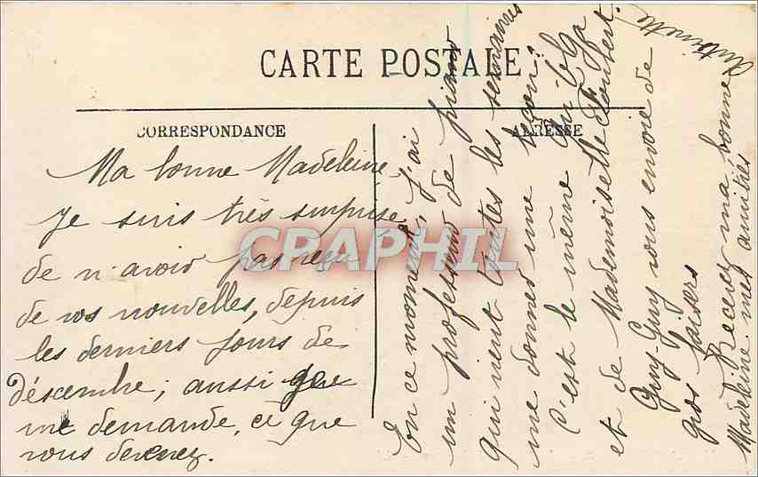 CPA Angouleme Le Port de l'Houmeau  — Rückseite