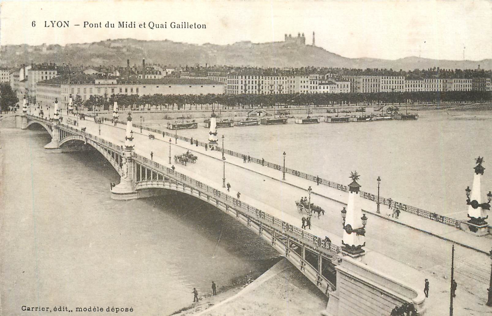 CPA Lyon Pont du Midi et Quai Gailleton 