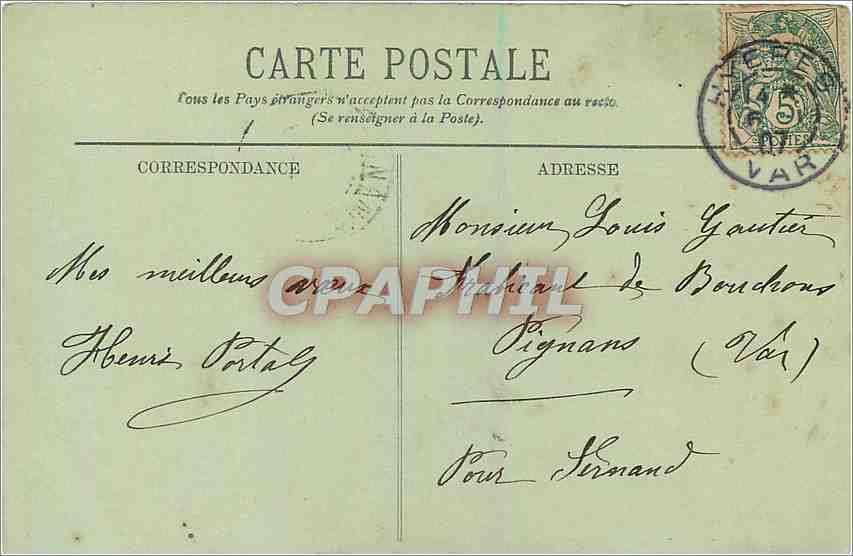 CPA Marseille Un Coin du Vieux Port Bateaux — Rückseite