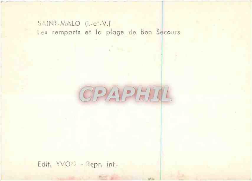 CPM Saint Malo I et V Le Remparts et la Plage de Bon Secours  — Verso