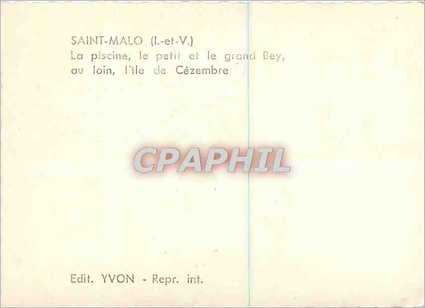 CPM Saint Malo I et V La Piscine  — Verso
