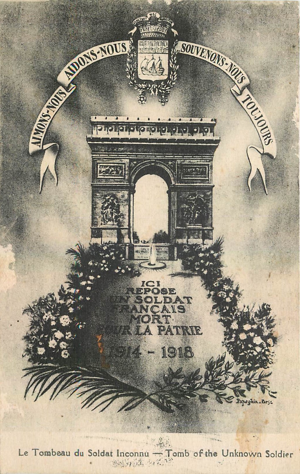 CPA Le Tombeau du Soldat Inconnu Pars Arc de Triomphe