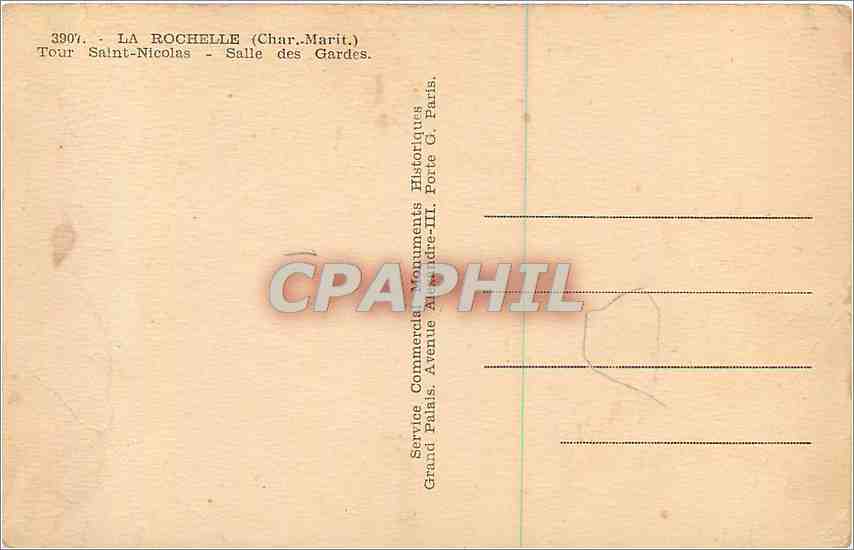 CPA La Rochelle Char Marit Tour Saint Nicolas Salle des Gardes  — Verso