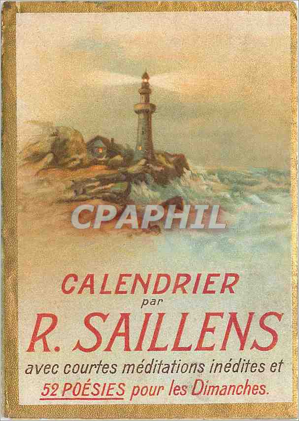 CPA Calendrier par R Saillens avec courtes meditations inedites et 52 poesies pour les Dimanches Pha