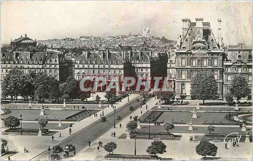 CPM Paris La butte Montmartre vue du palais du Louvre 