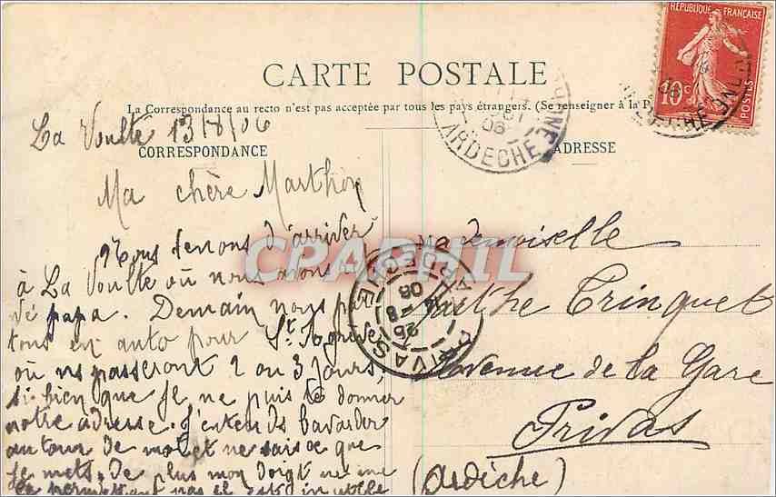 LA VOULTE-sur-RHÔNE — Vue générale et Pont du Chemin de fer P. L. M. — éditeur ABAC — Verso