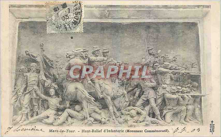 CPA Mars la Tour Haut Relief d'Infanterie Militaria