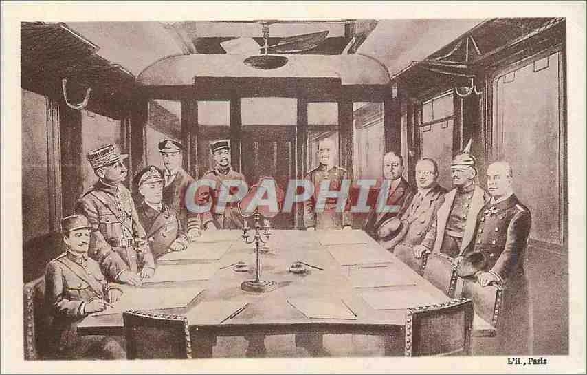 CPA Signaure de l'armistice Miltiaria
