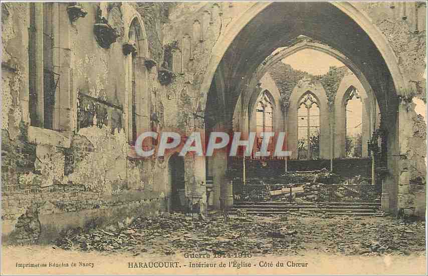 CPA Haraucourt Interieur de l'Eglise Cote du Choeur Militaria