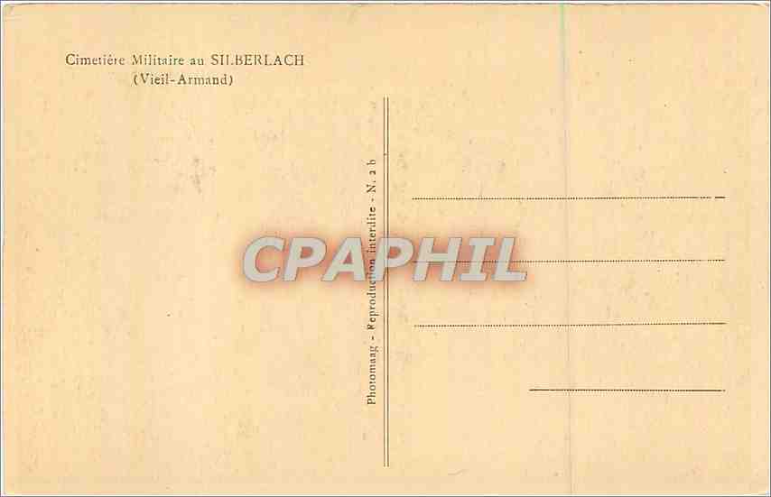 CPA Cimetiere Militaire au Silberlach Vieil Armand  — Rückseite