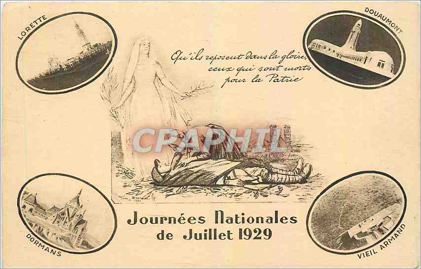 CPA Journees Nationales de Juillet 1929 Douaumont  Lorette Dormans Vieil Armand