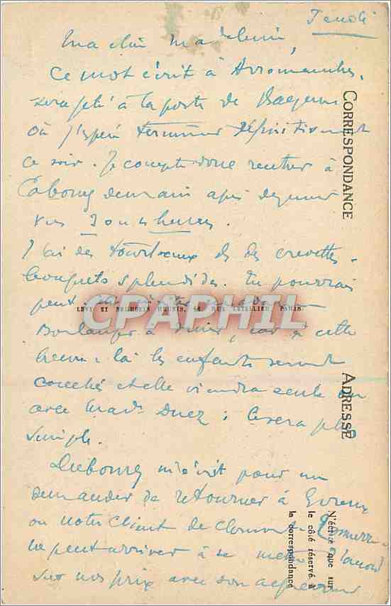 CPA Arromanches Les Bains La Digue un Jour de Tempete  — Rückseite