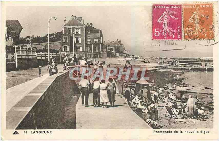 CPA Langrune Promenade de la nouvelle digue 