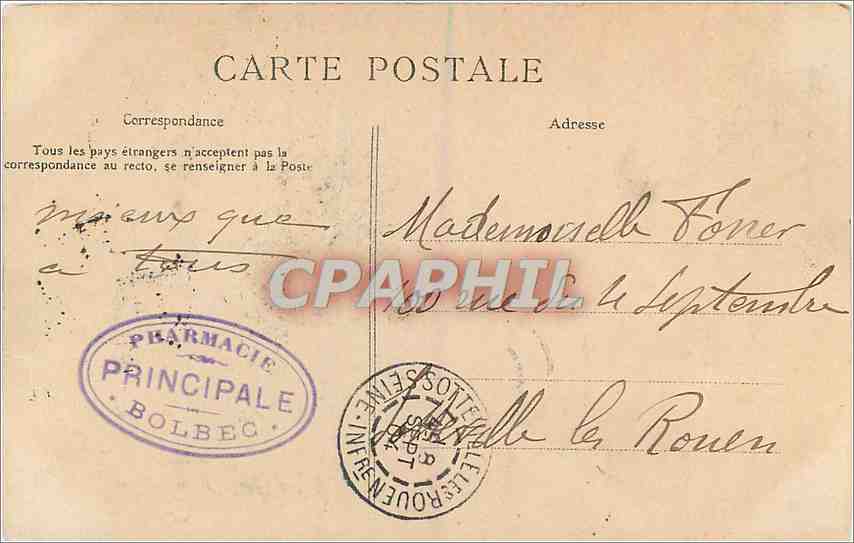 CPA La Normandie La CPA Bolbec Ruelle Papavoine  — Rückseite