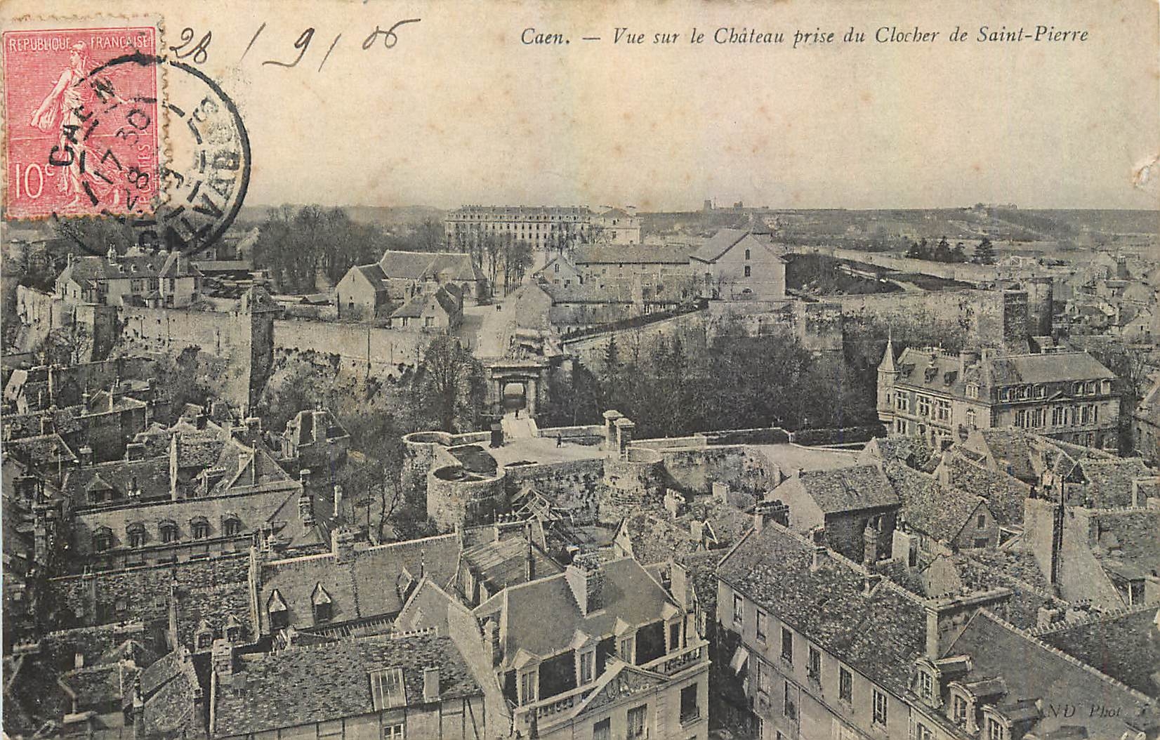 CPA Caen Vue sur le Chateau prise du Clocher de Saint Pierre 