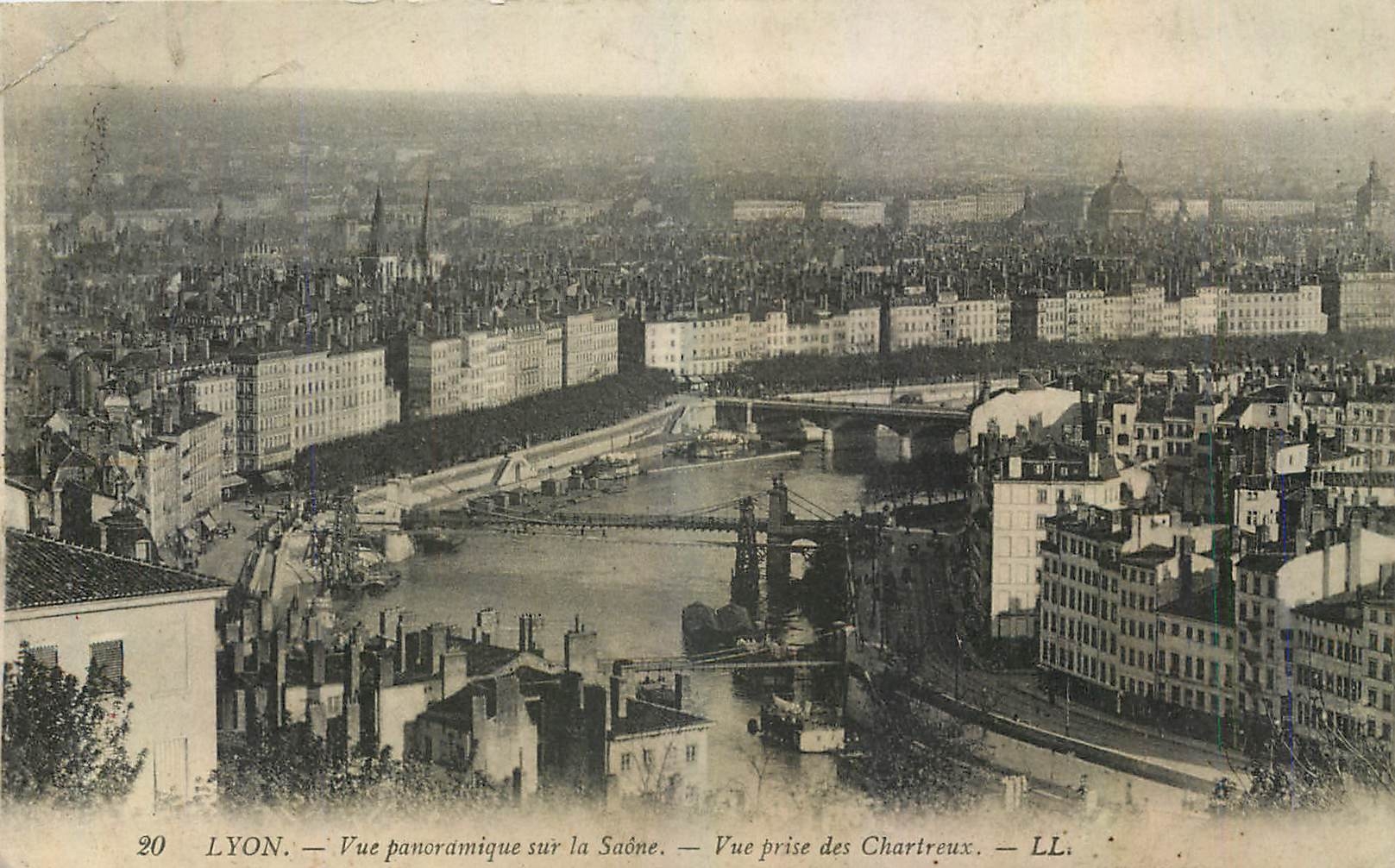 CPA Lyon Vue panoramique sur la Saone Vue prise des Chartreux 