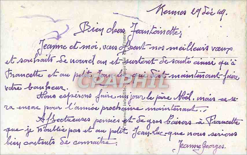CPA Bonne Annee  — Rückseite