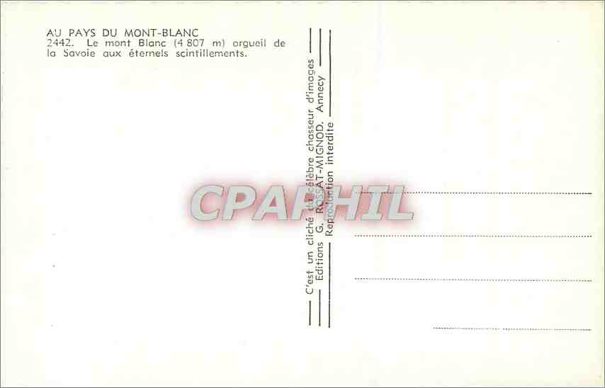 CPM Le Mont Blanc  — Rückseite