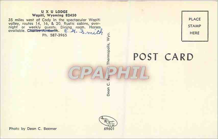 CPM UXU Lodge Wapiti Wyoming  — Back
