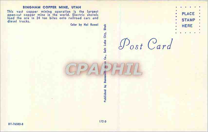 CPM Bingham Copper Mine Utah  — Back