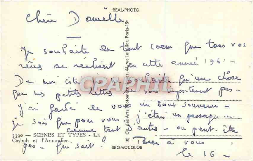 CPM Scenes et Types La Casbah et l'Amandier Ane Mule — Back