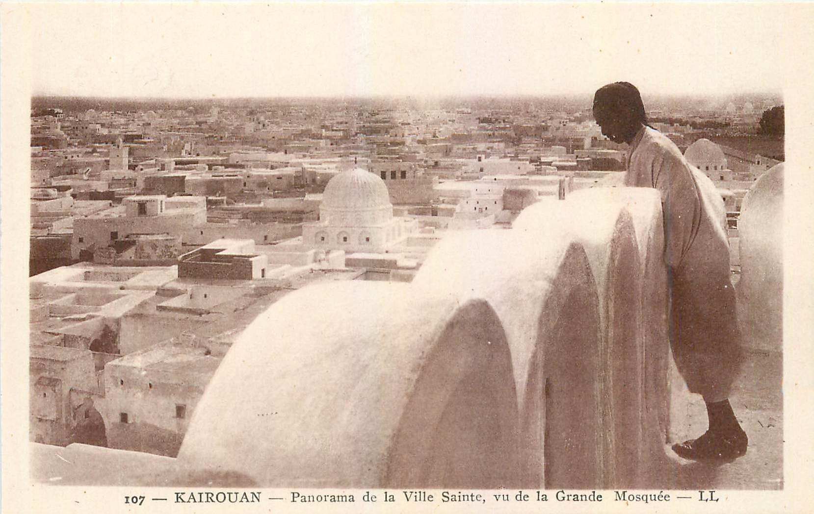 CPA Kairouan Panorama de la Ville Sainte vu de la Grande Mosquee 