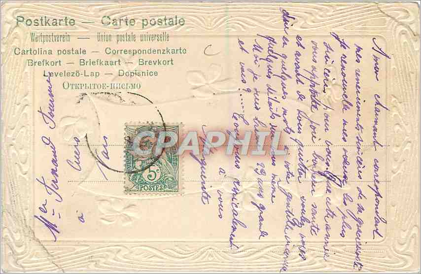 CPA Fleurs — Rückseite