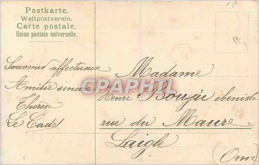 CPA Bonne Fete Fleurs Fer a cheval — Rückseite