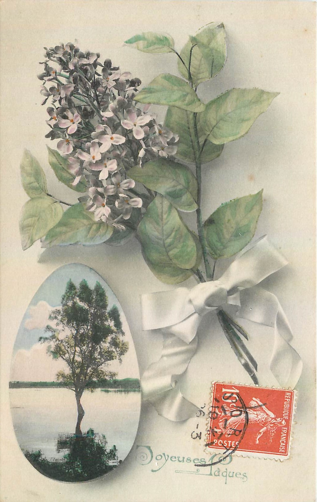 CPA Joyeuses Paques Fleurs