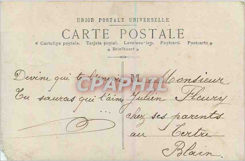 CPA 1er Avril Enfant Poisson — Rückseite