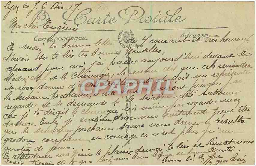 CPA Lyon Porte principale du Parc de la Tete d'Or  — Verso
