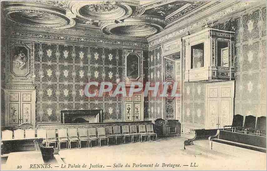 Rennes — Le Palais de Justice — Salle du Parlement de Bretagne — LL. n°20