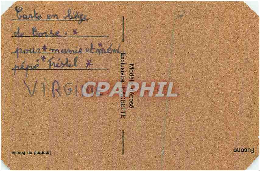 CPA Carte en cuir Folklore Chat Femme — Rückseite