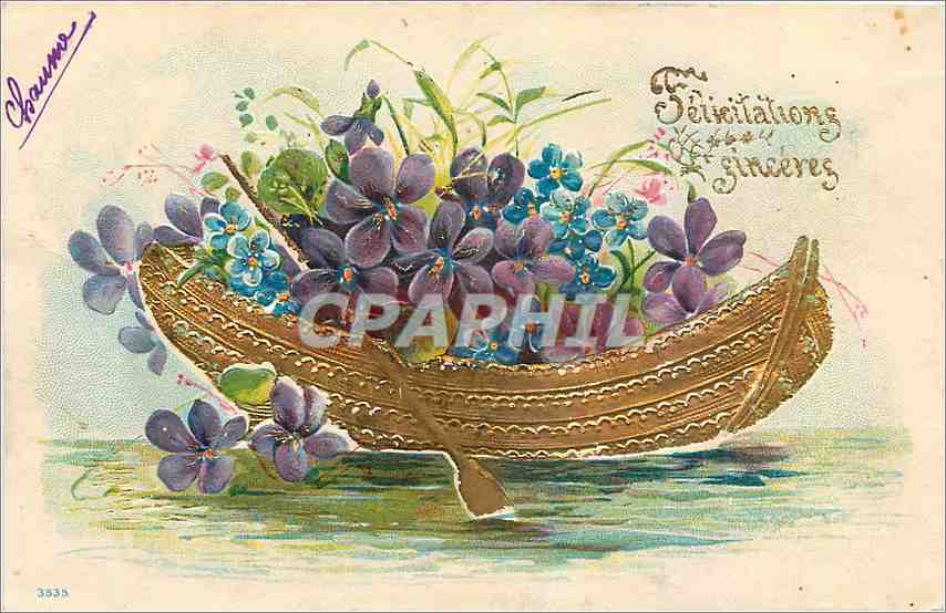 CPA Felicitations sinceres Fleurs
