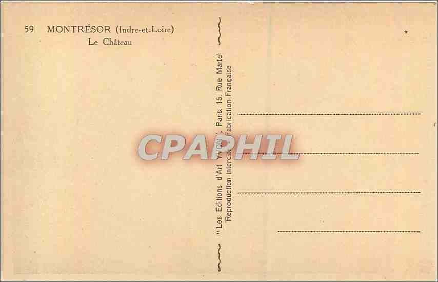 CPA Montresor Indre et Loire Le Chateau  — Verso