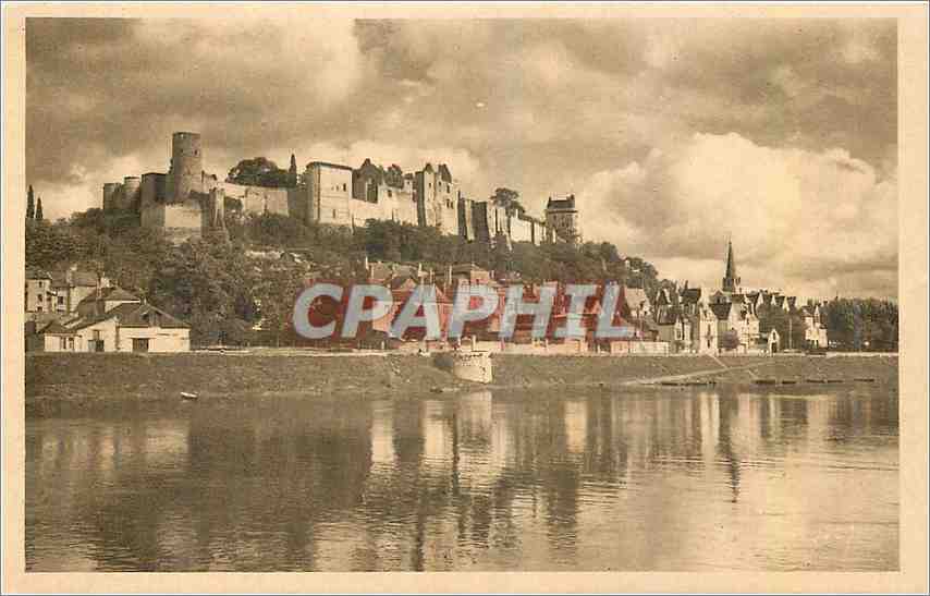 CPA Chinon Indre et Loire Le Chateau vu des rives de la Vienne 