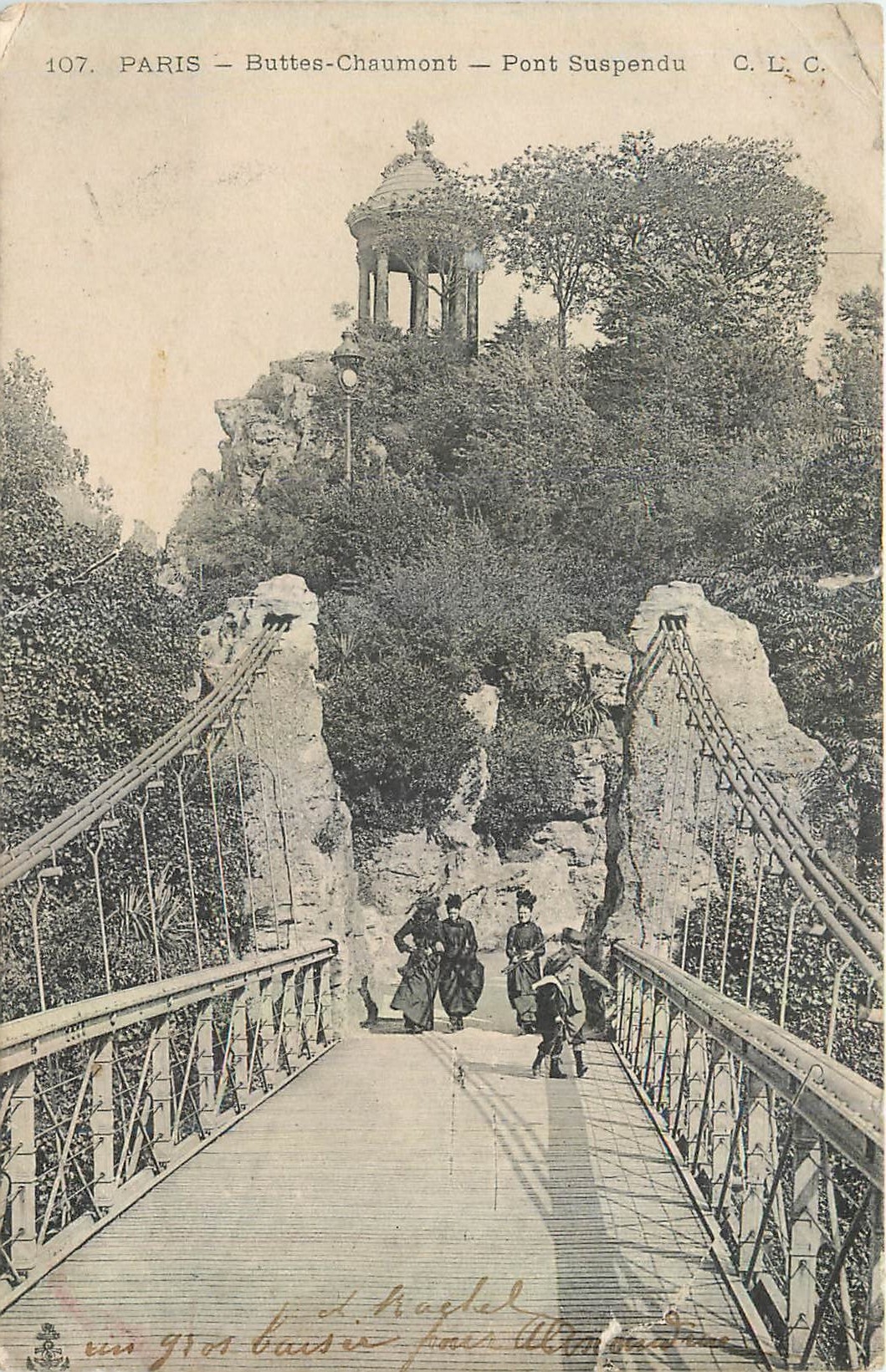 CPA Paris Buttes Chaumont Pont Suspendu 