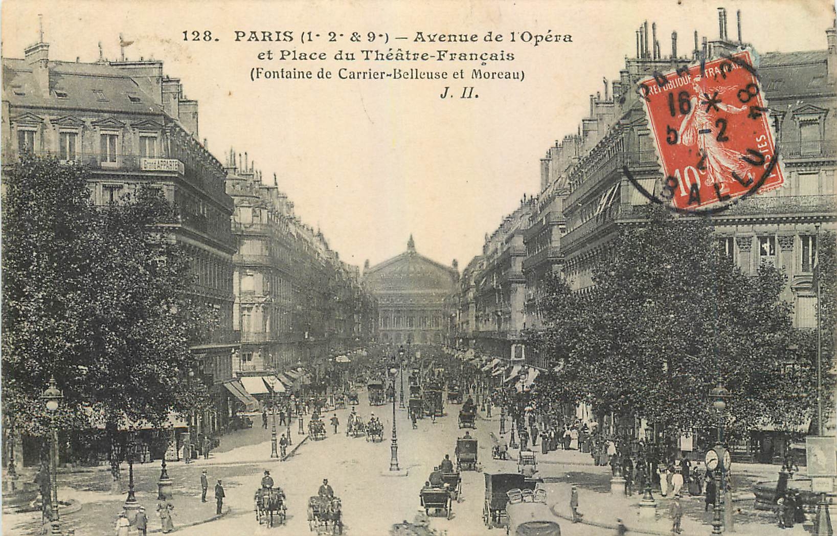 CPA Paris Avenue de l'Opera et Place du Theatre Francais 