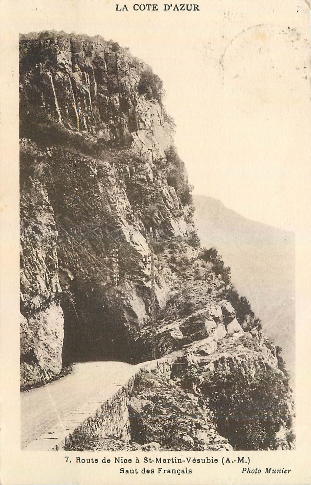 CPA La Cote d'Azur Route de Nice a St Martin Vesubie Saut des Francais 