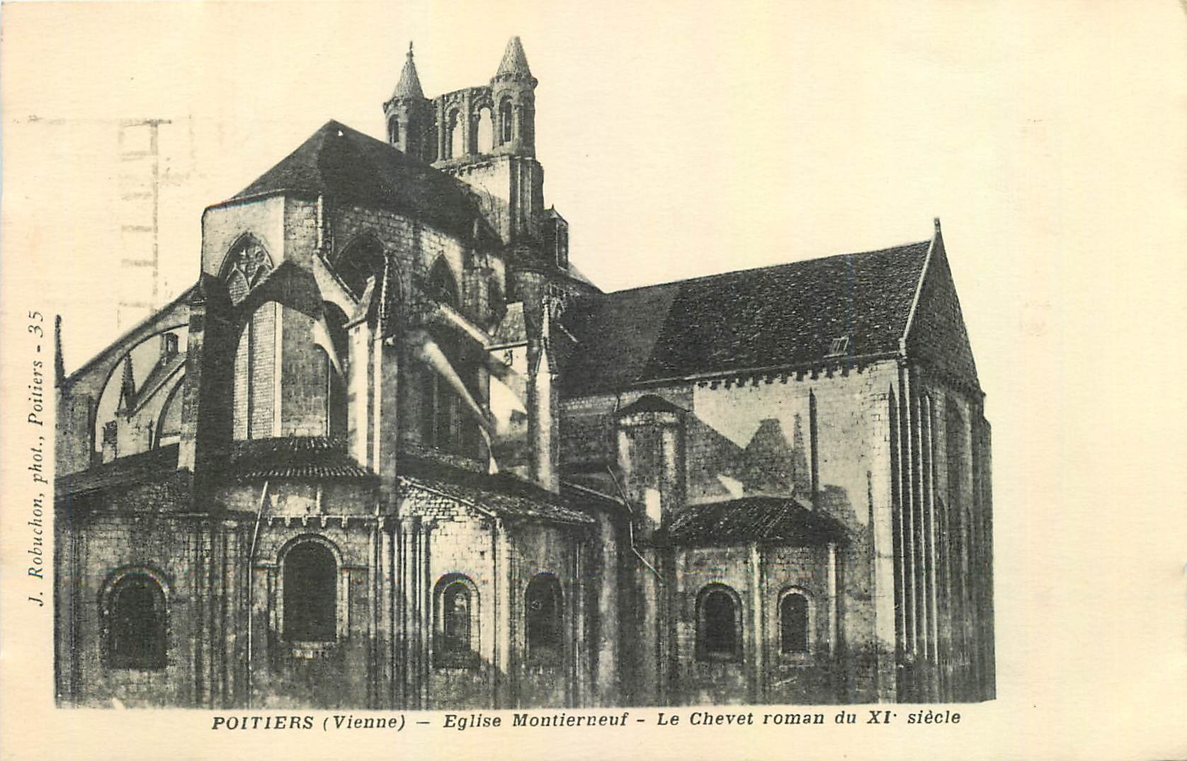 Poitiers (Vienne) - Église Montierneuf - Le Chevet roman du XIe siècle — J. Robuchon, phot. Poitiers - 35
