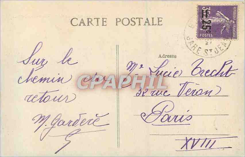 CPA Bordeaux Le Grand Theatre  — Verso