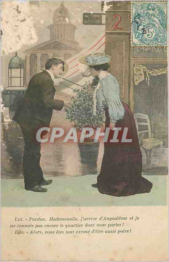 CPA Lui Pardon Mademoiselle 