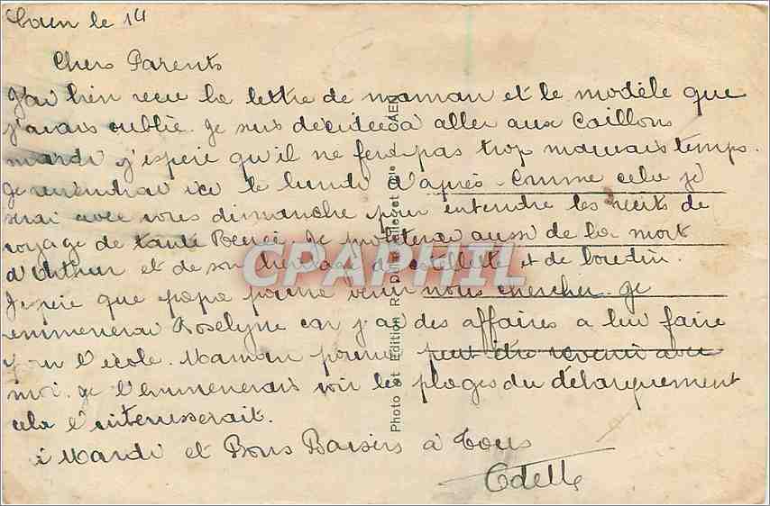 Caen — Juin-Juillet 1944 — Ensemble sur les quartiers St-Sauveur et Notre-Dame. — Reverso