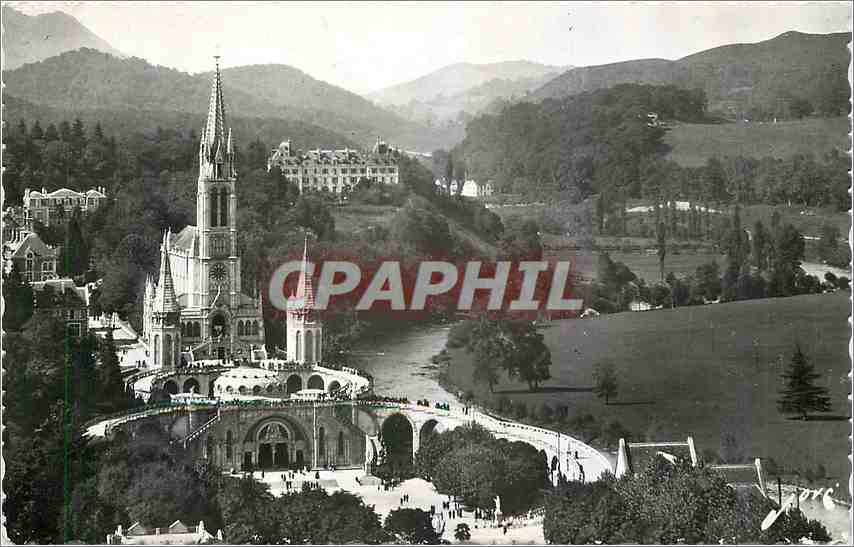 CPM Lourdes La Basilique et le gave 