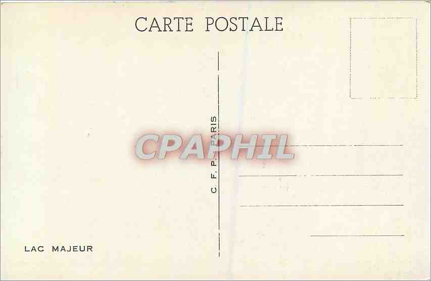 CPA Lac majeur Bateau — Verso