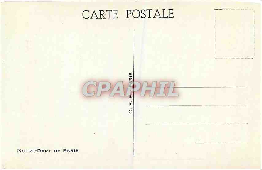 CPM Notre Dame de Paris  — Verso